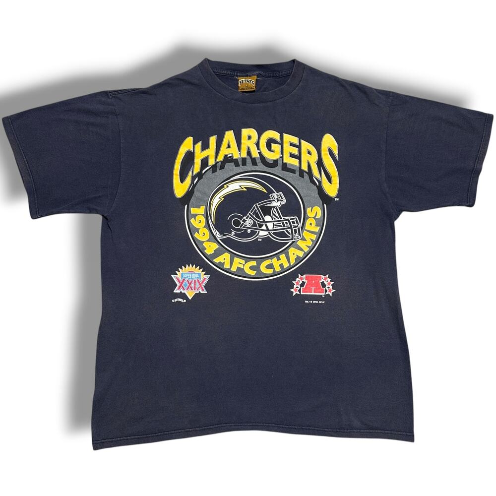 Vintage 1994 San Diego Chargers AFC Champs Tee Shirt Super Bowl XXIX  NFL Sz XL